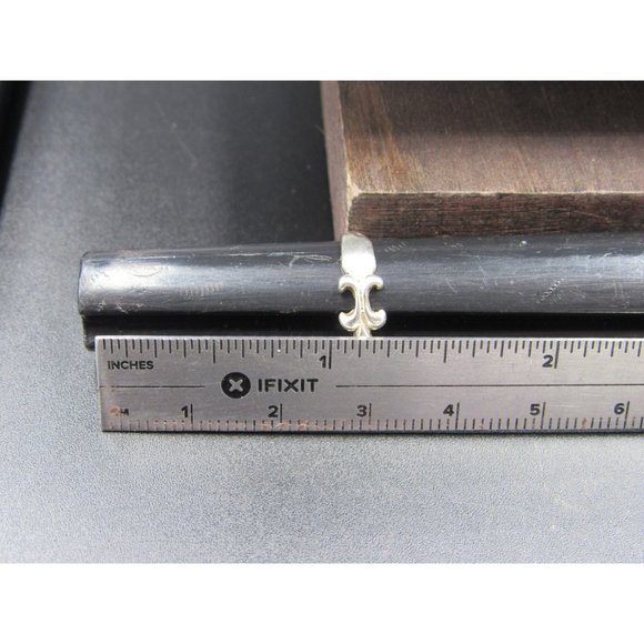 Size 2.75 Sterling Silver Unique Pattern Toe Band Ring Vintage Statement - Picture 7 of 8